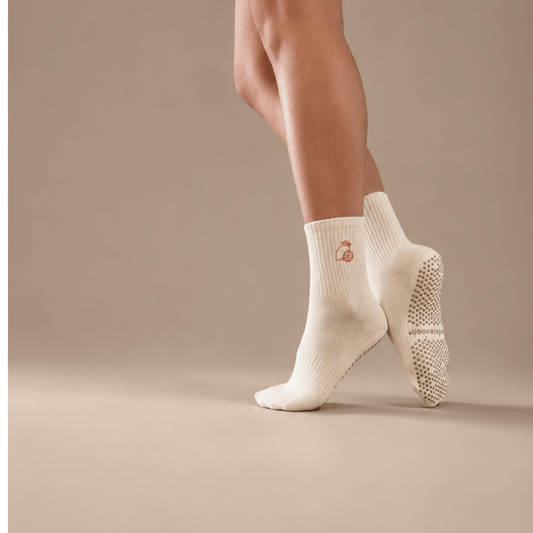 Limone Quarter Crew Inside Out Grip Sock