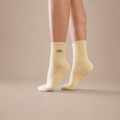 Bibi Quarter Crew Inside Out Grip Sock