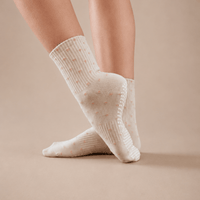 Blushing Hearts Quarter Crew Inside Out Grip Sock