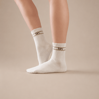Oat Quarter Crew Inside Out Grip Sock