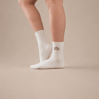 Croissant Quarter Crew Inside Out Grip Sock