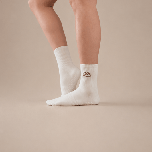 Croissant Quarter Crew Inside Out Grip Sock