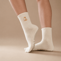 Limone Quarter Crew Inside Out Grip Sock